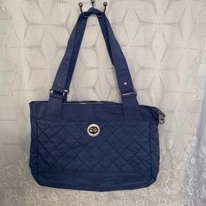 Baggallini Quilted Shoulder Tote Bag in Blue
